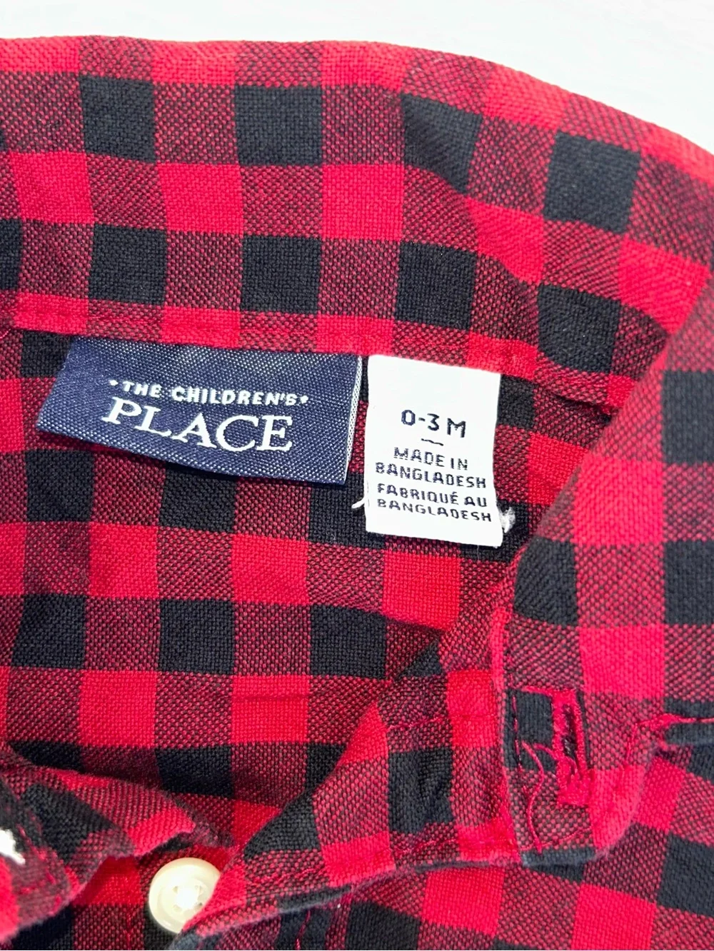 Children's Place Collared Buffalo Plaid Onsie